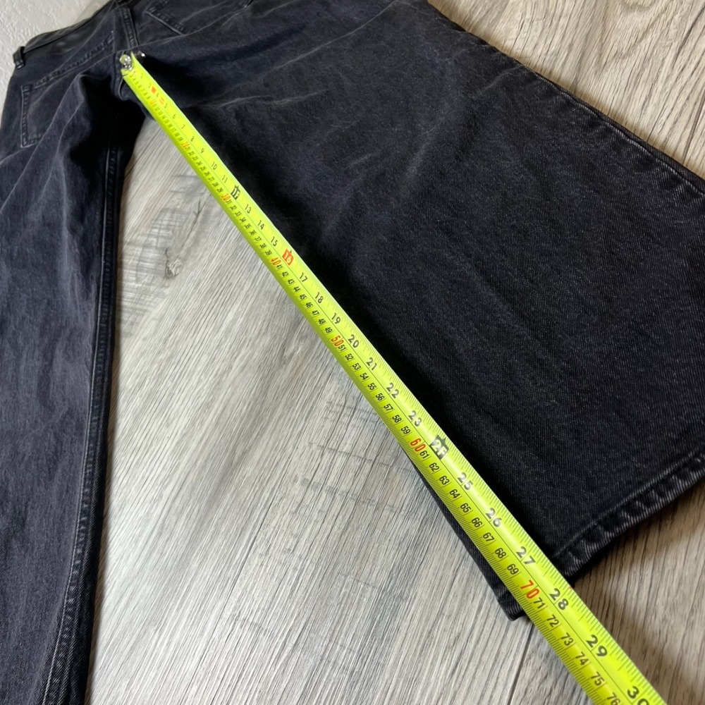 Abercrombie & Fitch Jeans Women 27/4S Black Curve Love 90s Relaxed Vegan Leather - Picture 8 of 11